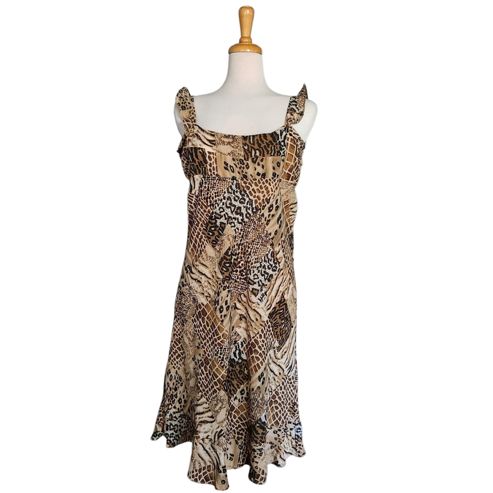 Y2K Vintage Dress U by Sharon Animal Print Sleeveless Dress Women's Size 16